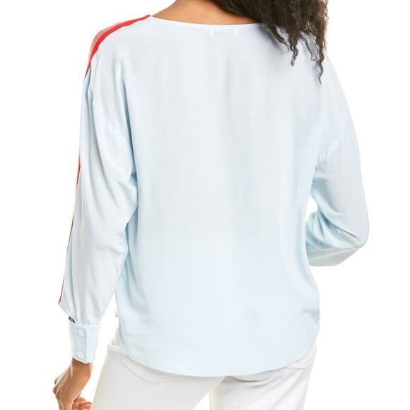 Sandro Lucienne Blue Striped Cutout Top - Picture 5 of 11